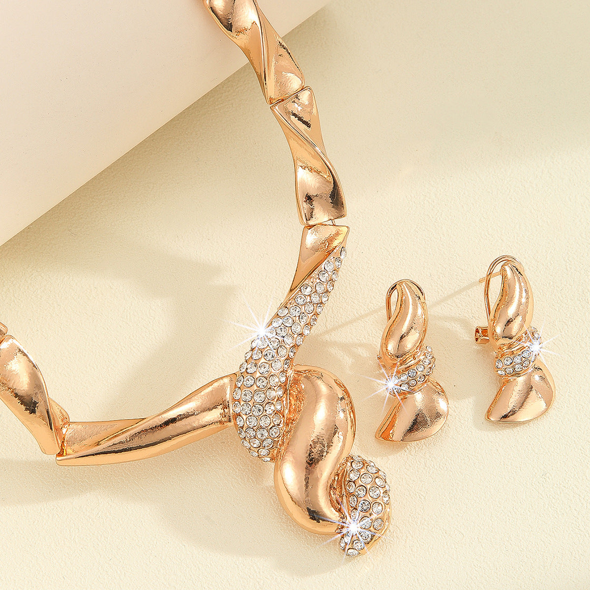 Thread Necklace And Earrings Suite Women's Jewelry