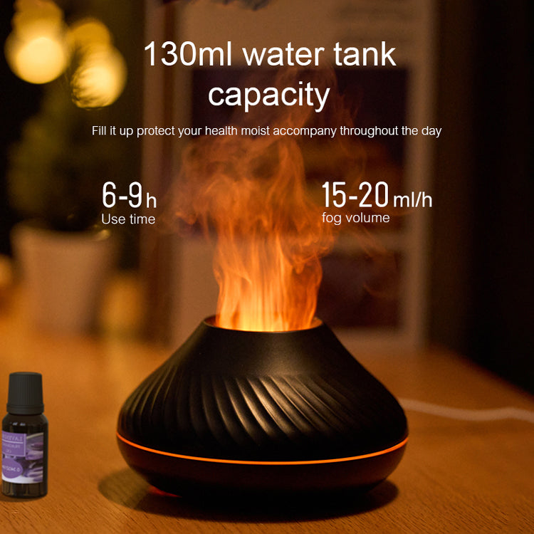 Newest RGB Flame Aroma Diffuser 130Ml 3d Colorful Flame Humidifier Fire